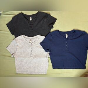 3 Cropped Button Up Tops